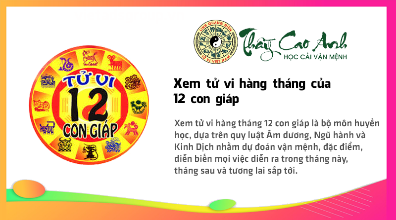Xem tử vi hàng tháng của 12 con giáp