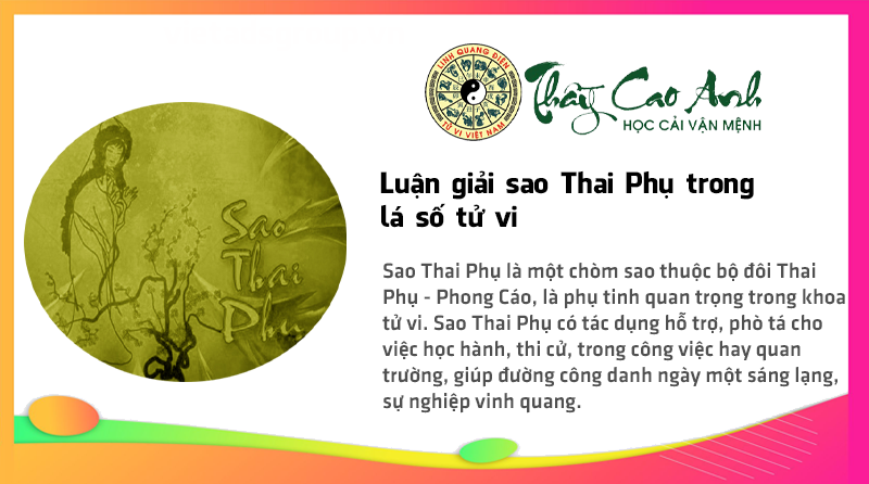 Luận giải sao Thai Phụ trong lá số tử vi