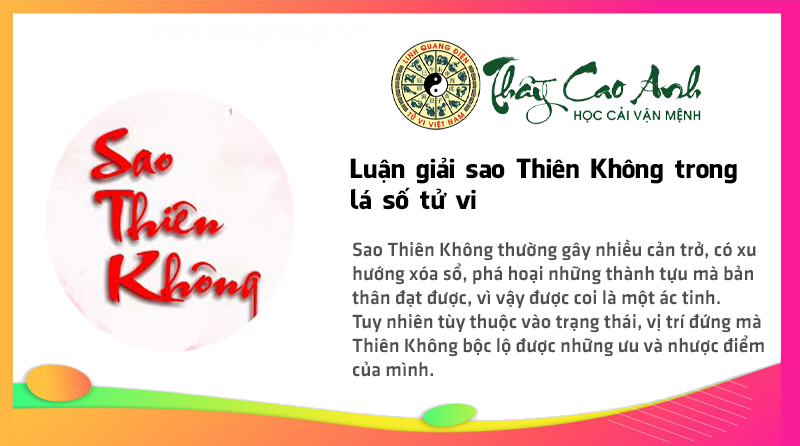 Luận giải sao Thiên Không trong lá số tử vi