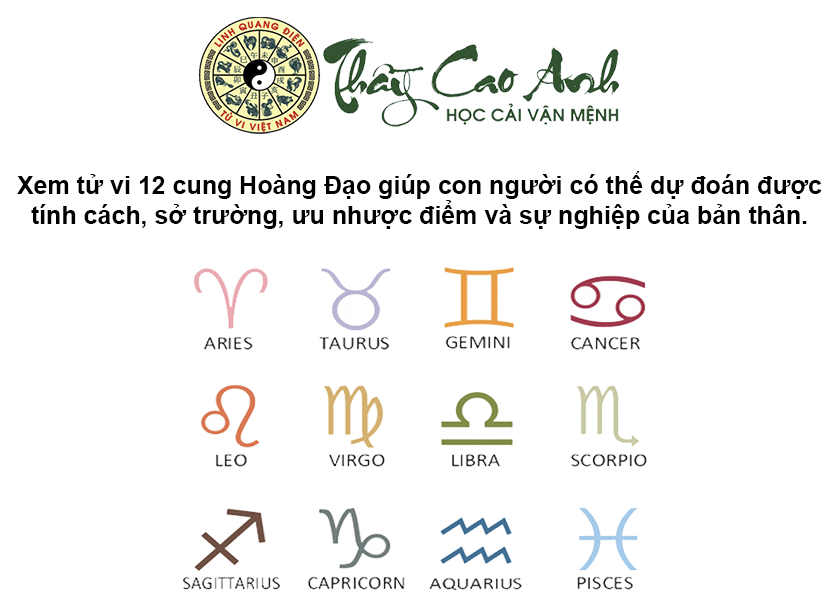 Xem tử vi 12 cung Hoàng Đạo nhanh chóng và chính xác