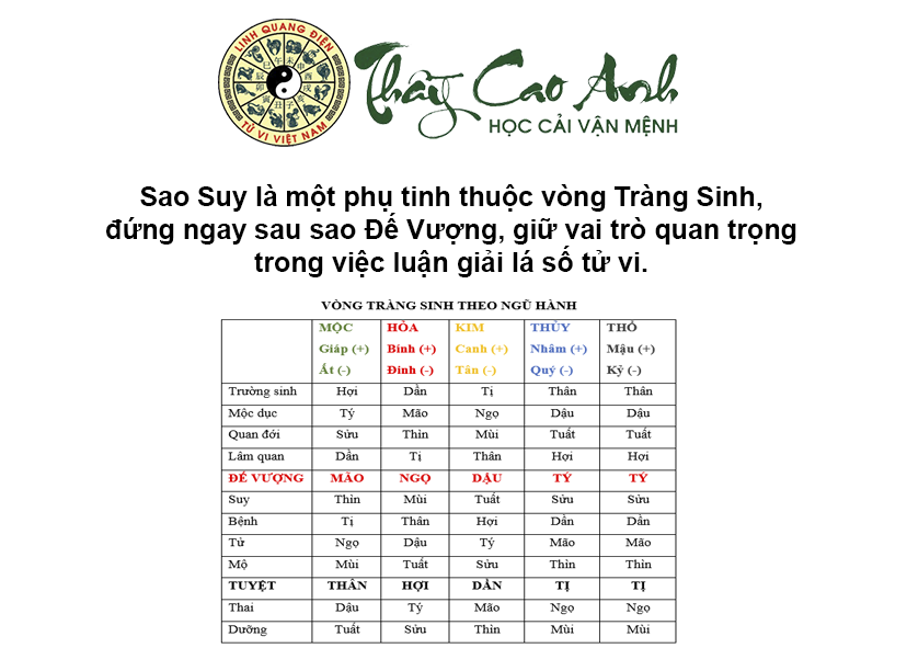 Luận giải ý nghĩa sao Suy trong lá số tử vi