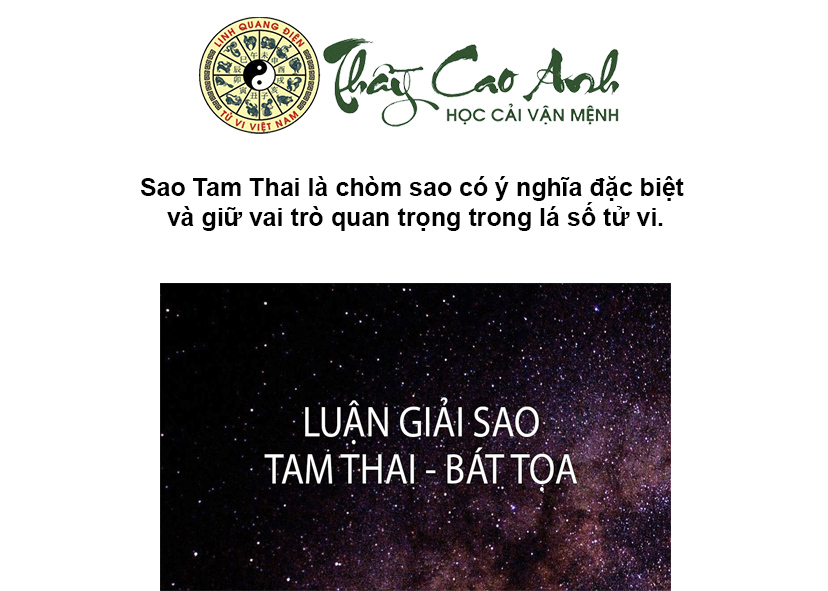 Luận giải sao Tam Thai trong lá số tử vi