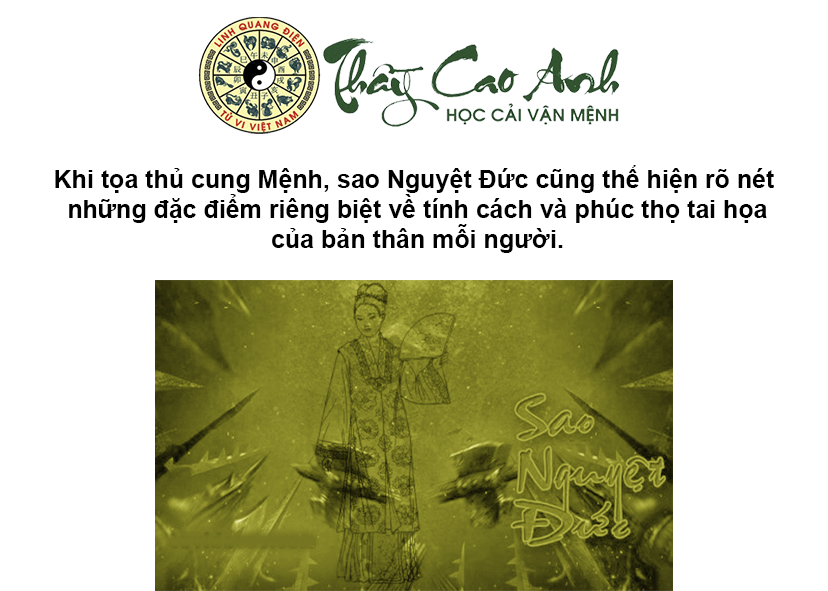 Luận giải sao Nguyệt Đức trong lá số tử vi