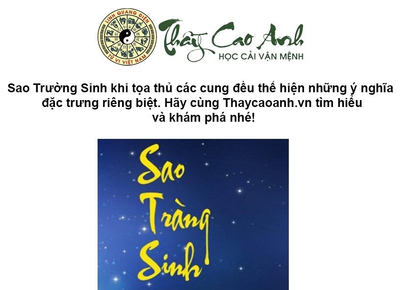 Luận giải sao Trường Sinh trong lá số tử vi