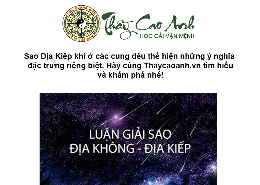 Luận giải sao Địa Kiếp trong lá số tử vi