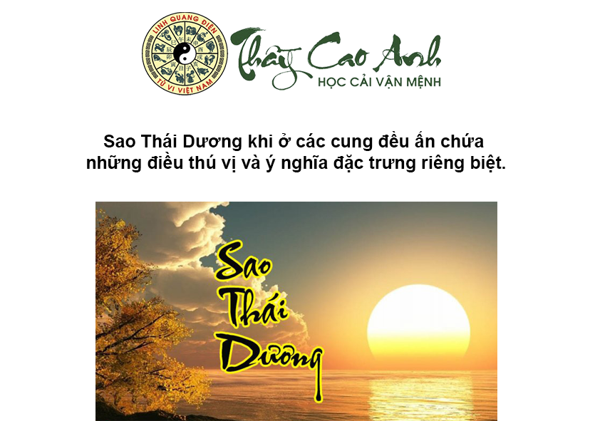 Luận giải sao Thái Dương trong lá số tử vi