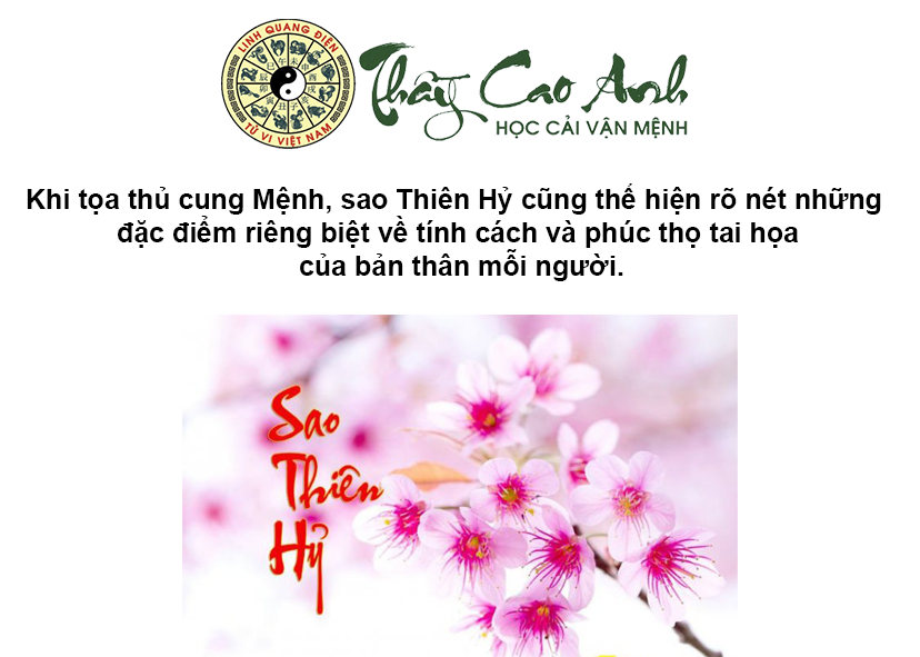 Luận giải sao Thiên Hỷ trong lá số tử vi