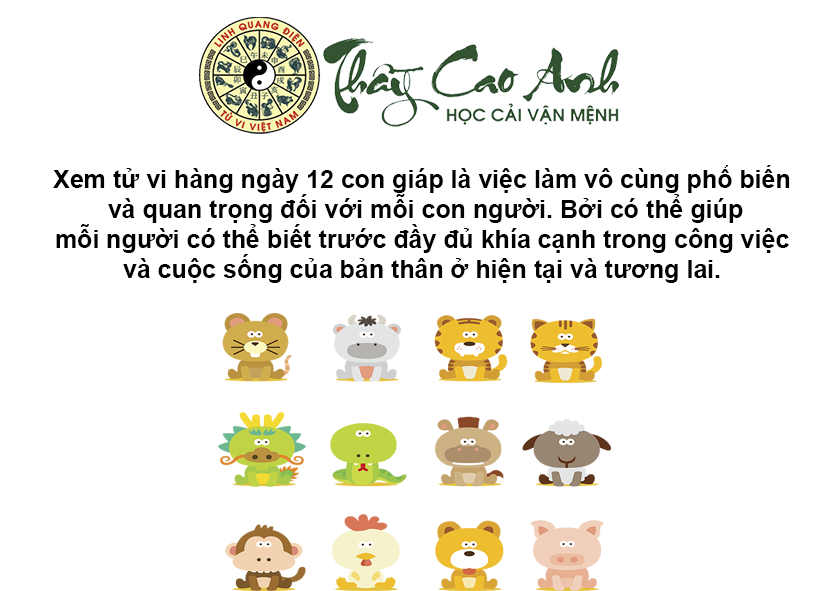 Xem tử vi hàng ngày của 12 con giáp