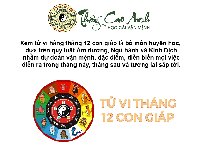 Xem tử vi hàng tháng của 12 con giáp